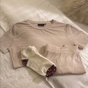 Homebody Beige Loungewear Set